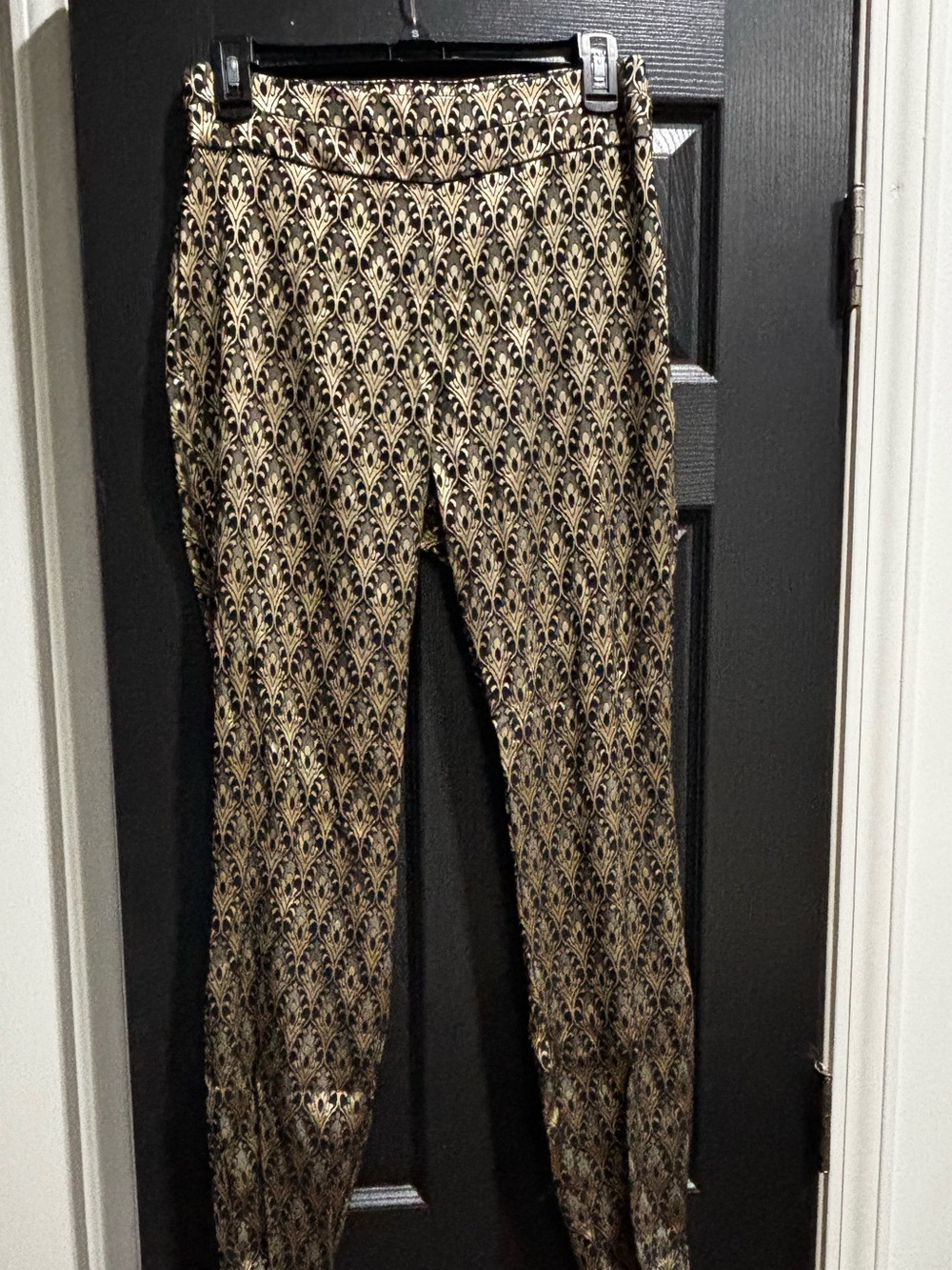 NY&Co Metallic Gold Patterned Women's Pants